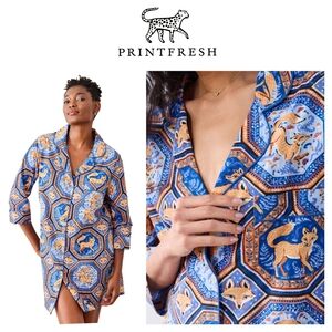 Printfresh Fancy Fox Organic Cotton Sleep Shirt With Side Pockets